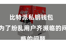 比特派私钥钱包  成为了纷乱用户齐濒临的问题