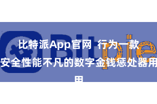 比特派App官网  行为一款安全性能不凡的数字金钱惩处器用